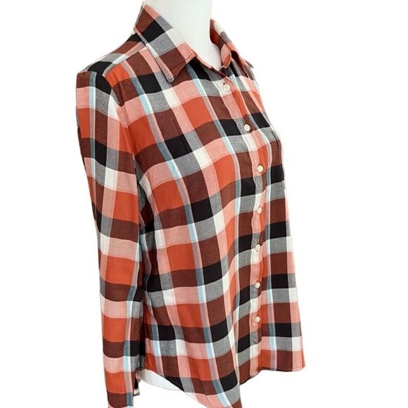LOFT lightweight plaid button front shirt size S. - Picture 6 of 7
